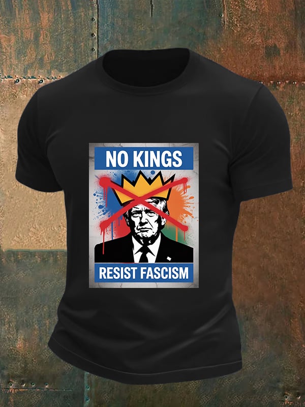 🔥Buy 3 Get 15% Off🔥Men's NO KINGS RESIST FASCISM T-shirt