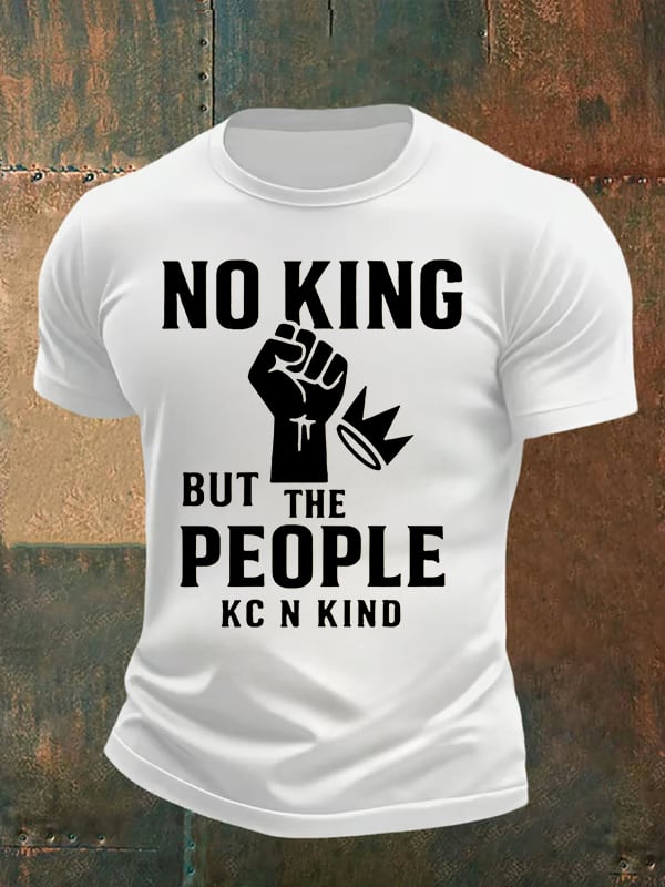 🔥Buy 3 Get 15% Off🔥Men's no king but the people KC N kind print T-Shirt