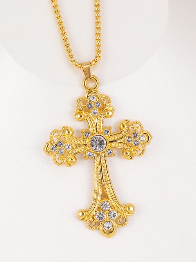 Baroque Cross Necklace (Unisex)