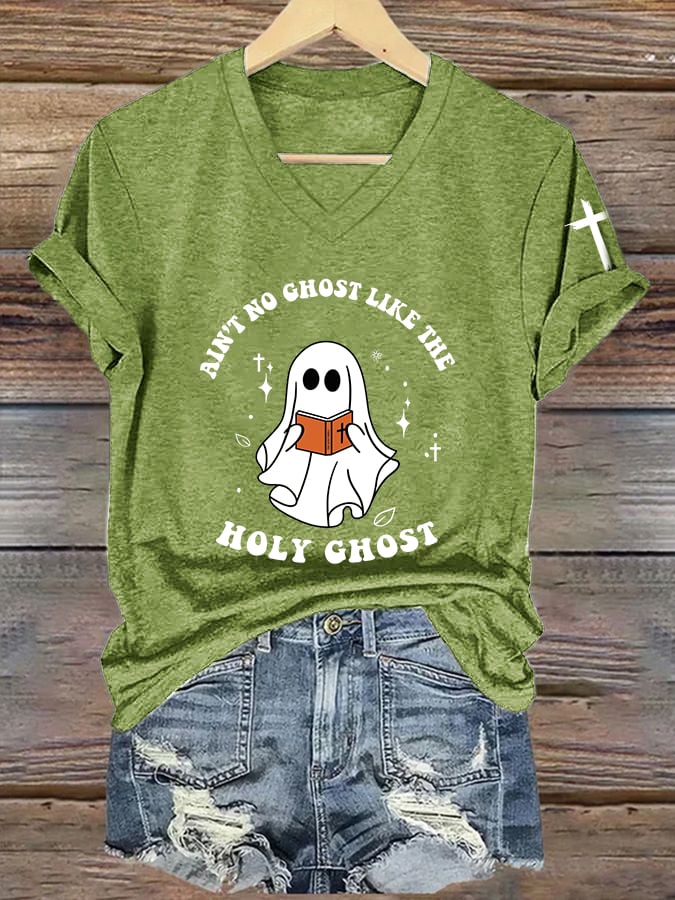Women's Ain't No Ghost Like The Holy Ghost Print Casual T-shirt