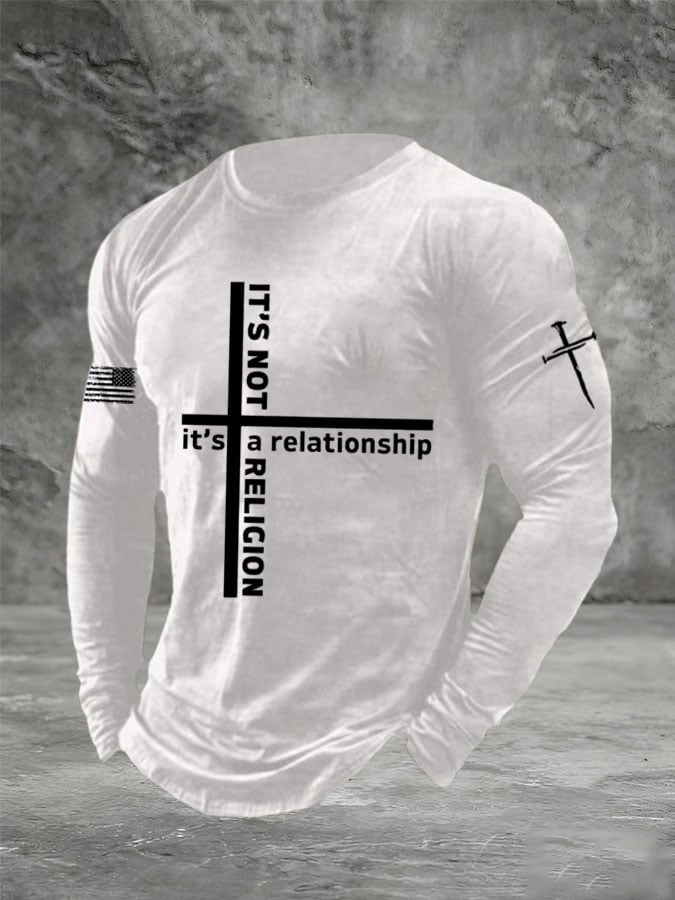 Men's It's a Relationship, Not Religion Printed T-Shirt