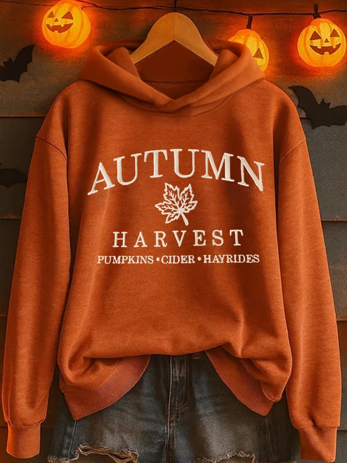 Women's Autumn Harvest Print Casual Sweatshirt