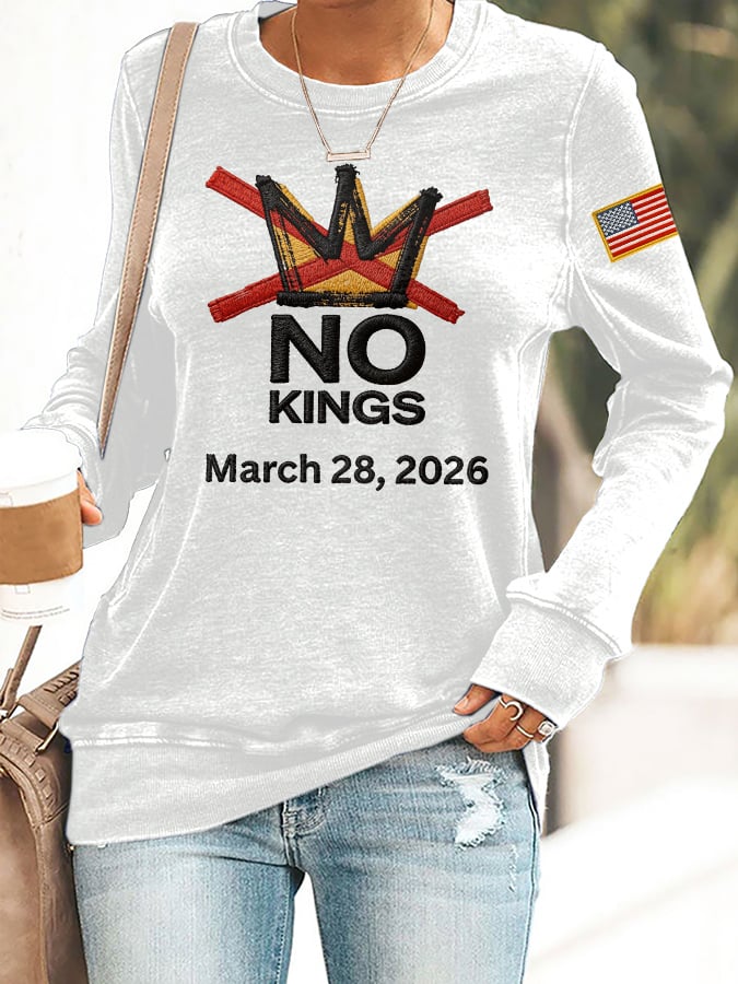 🔥Buy 3 Get 15% Off🔥Retro No Kings Day March 28 2026 Print Sweatshirt