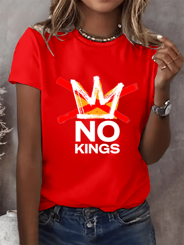 🔥Buy 3 Get 15% Off🔥Women's America has No Kings Printed Casual T-Shirt