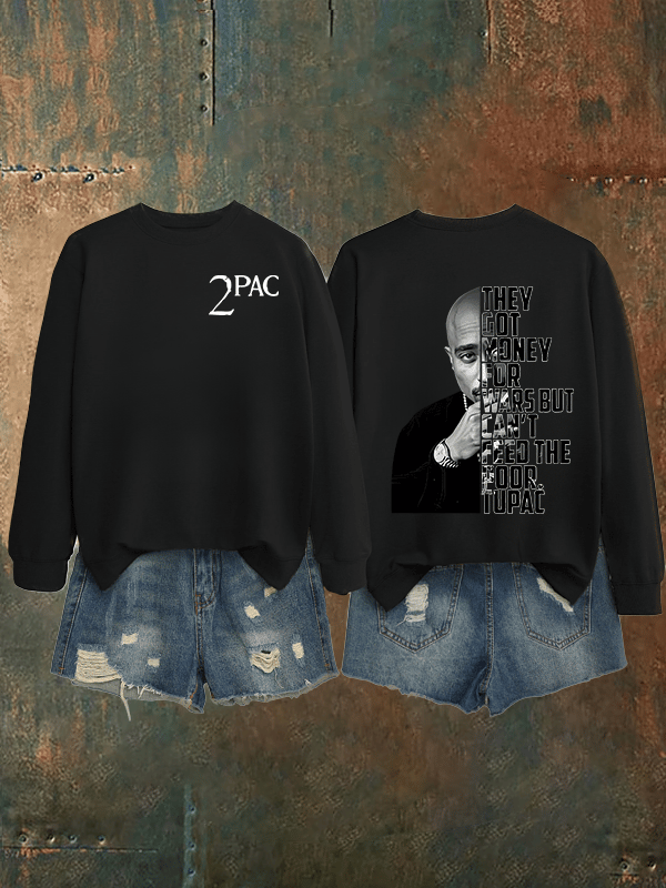 🔥Buy 3 Get 15% Off🔥Women's 2Pac Rapper Print Sweatshirt