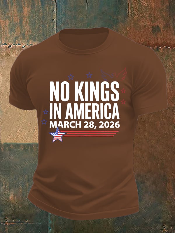 🔥Buy 3 Get 15% Off🔥Men's NO KINGS IN AMERICA Print T-Shirt