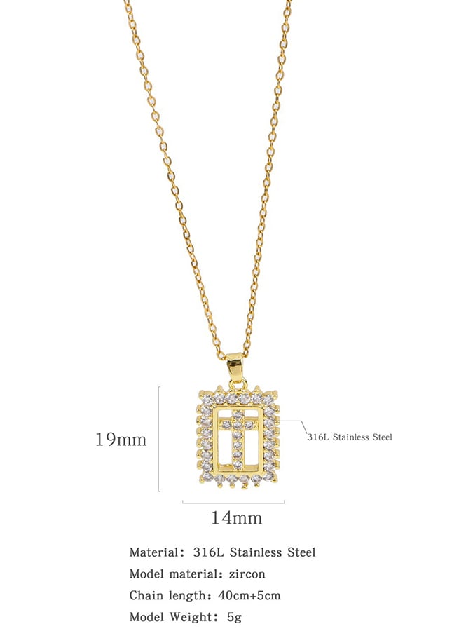 Fashionable Colorful Zircon Cross Necklace For Men And Women