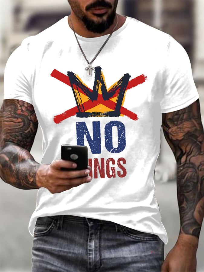 🔥Buy 3 Get 15% Off🔥Men's No KINGS Retro Graphic Print T-Shirt