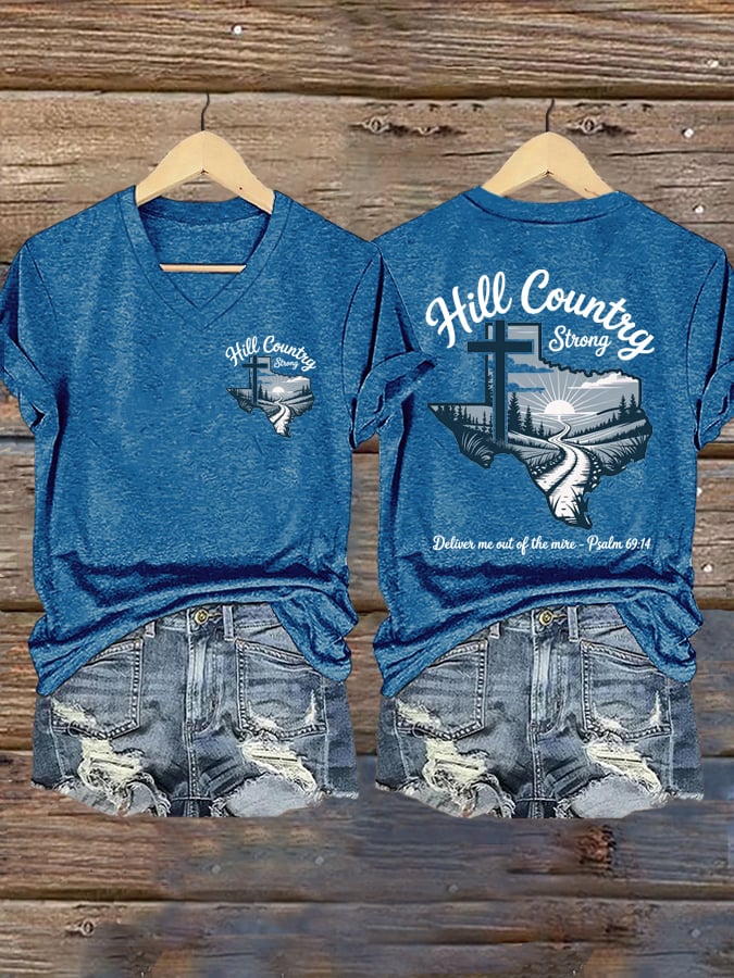 Women's Texas Hill Country Strong Printed T-Shirts