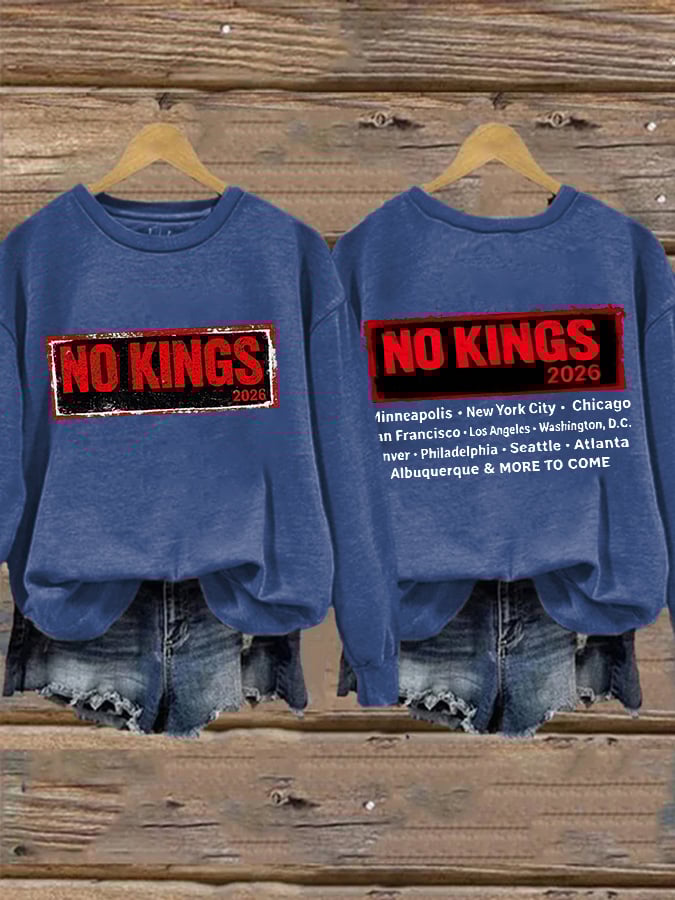 🔥Buy 3 Get 15% Off🔥Retro No Kings 2026 Minneapolis . New York City Chicago In Francisco Los Angeles Washington, D.C. Denver Philadelphia Seattle Atlanta Albuquerque & More To Come Print Sweatshirt