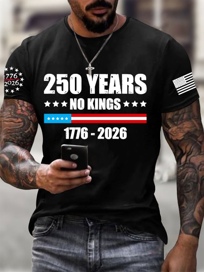🔥Buy 3 Get 15% Off🔥Men's No Kings In America Print T-shirt
