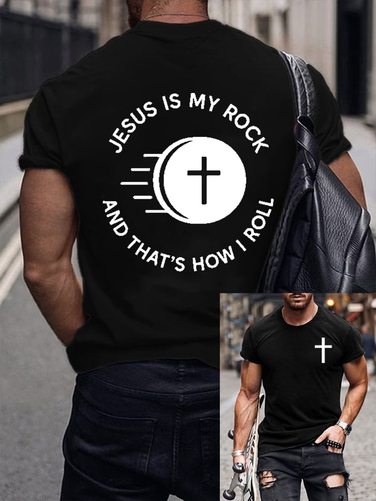 Men's casual cross faith short-sleeved T-shirt