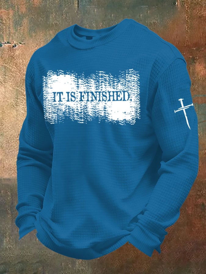 Men'S It is Finished Print Waffle T-Shirt