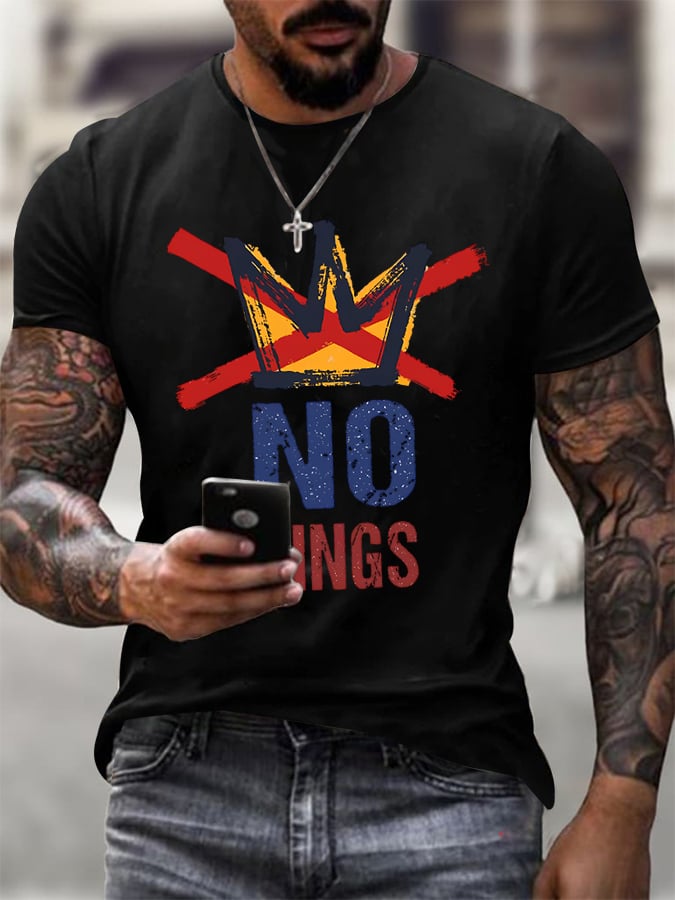 🔥Buy 3 Get 15% Off🔥Men's No KINGS Retro Graphic Print T-Shirt