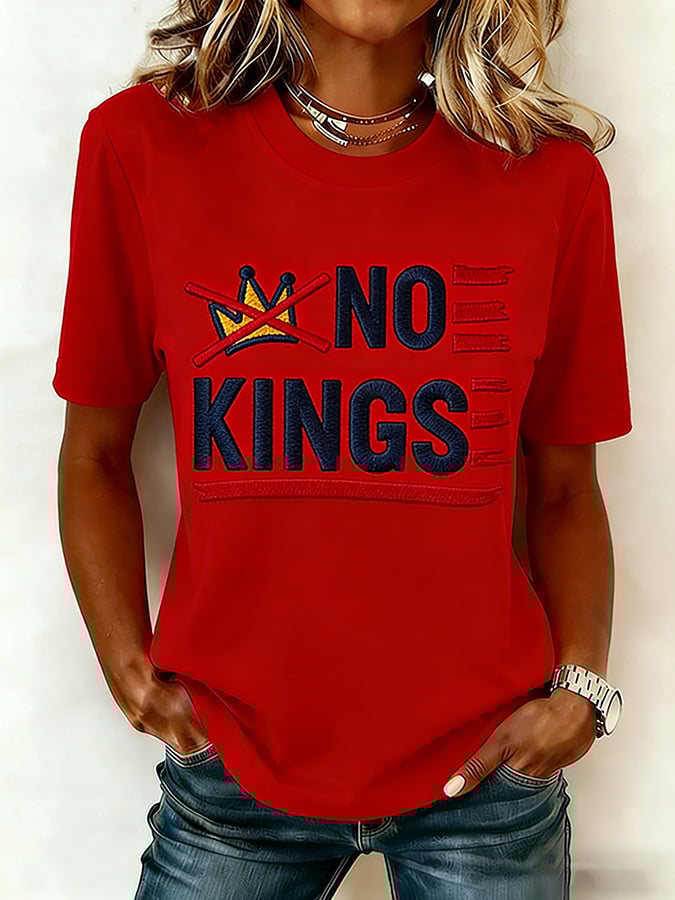 🔥Buy 3 Get 15% Off🔥Women's No King Print Retro Short-Sleeve T-Shirt