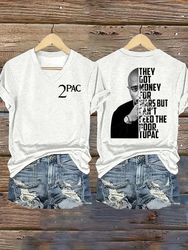 🔥Buy 3 Get 15% Off🔥Women's 2Pac Rapper Print T-Shirt