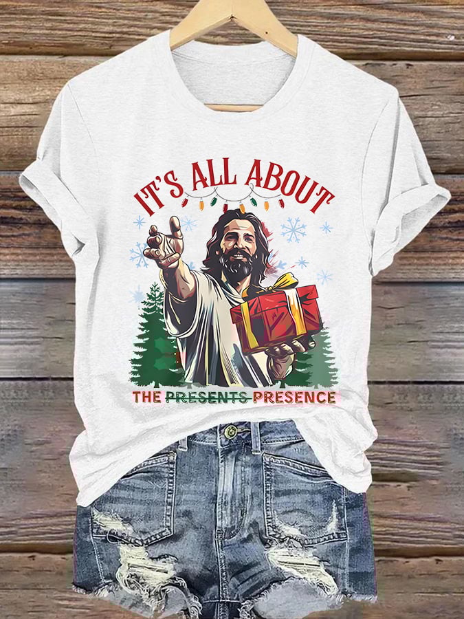 It's All About The Presence Christian Christmas T-Shirt