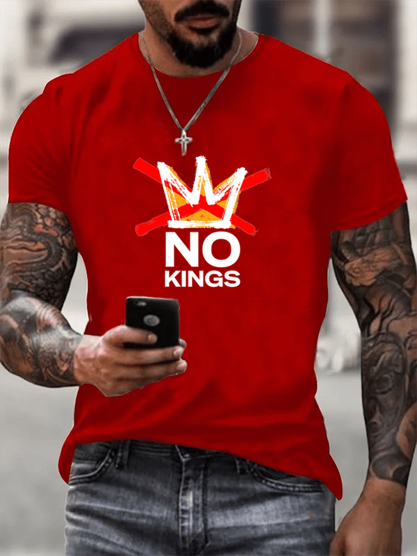 🔥Buy 3 Get 15% Off🔥Men's No Kings in America print T-Shirt
