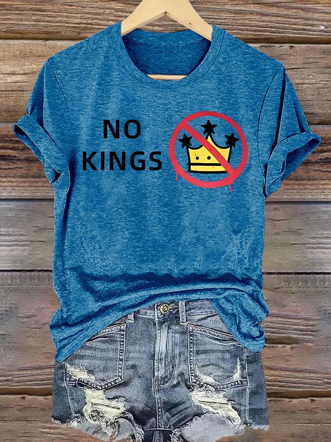 🔥Buy 3 Get 15% Off🔥Women's NO KINGS Print T-Shirt