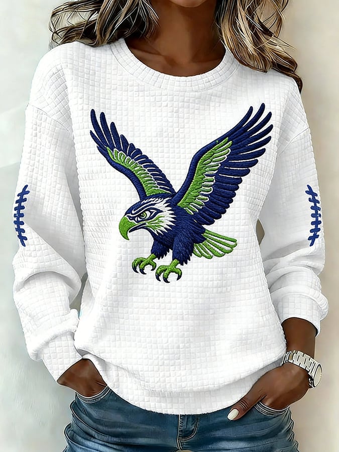 Women's Football Print Sweatshirt