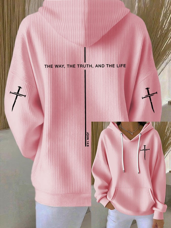 Women's The Way The Truth The Life Print Print Hooded Sweatshirt