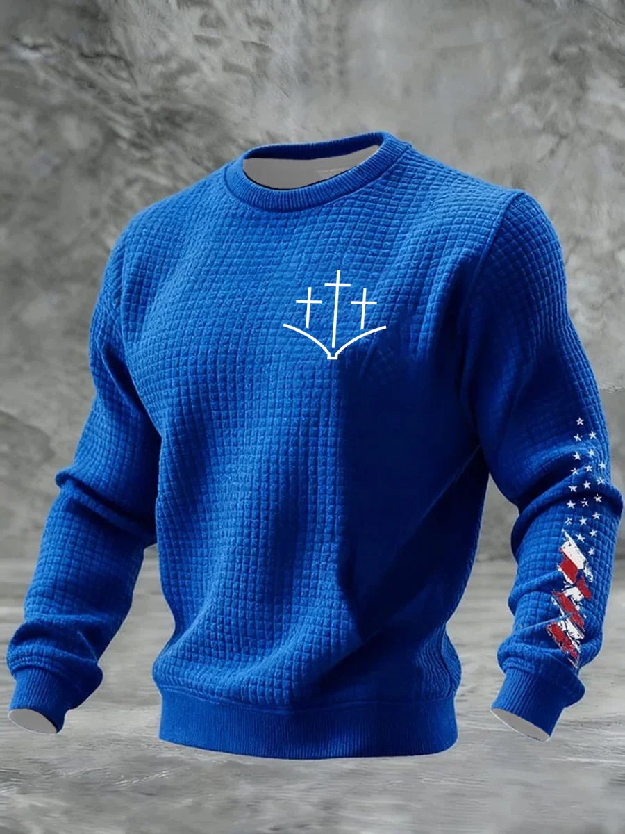 Men's Faith Printed Casual Long-Sleeved Top