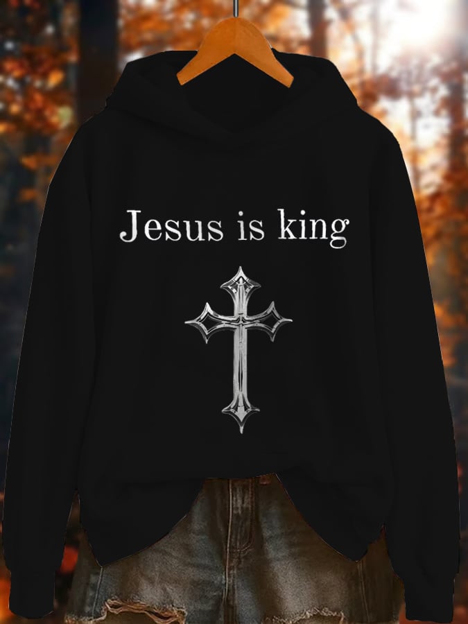 Women's Casual Jesus Is King Warm Sweatshirt