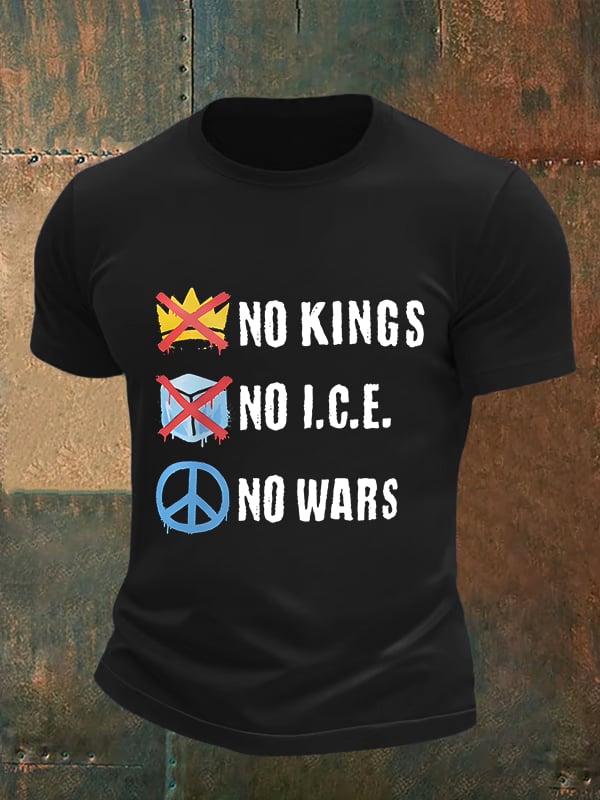 🔥Buy 3 Get 15% Off🔥Men's No Kings Print T-Shirt