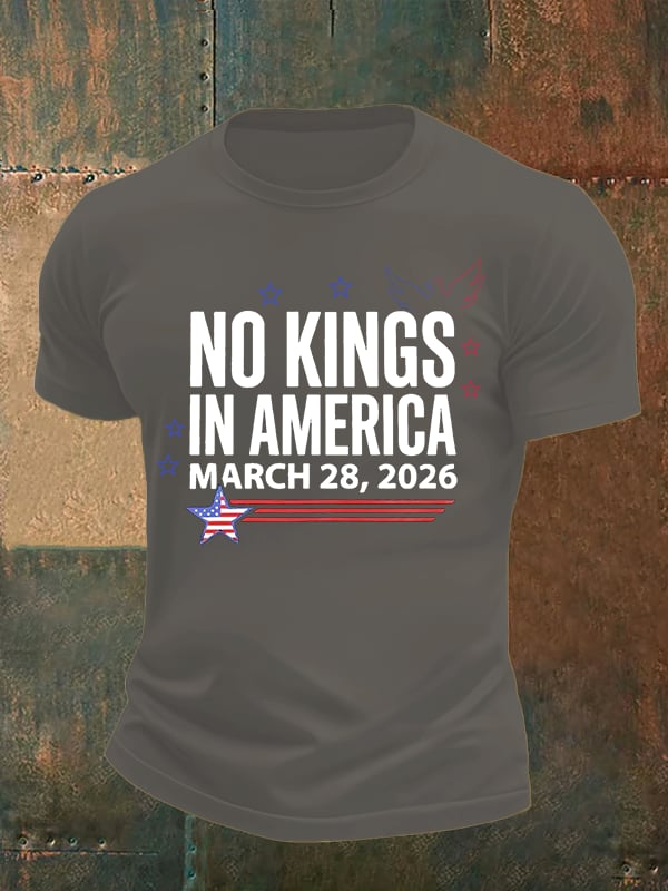 🔥Buy 3 Get 15% Off🔥Men's NO KINGS IN AMERICA Print T-Shirt