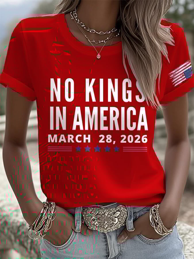 🔥Buy 3 Get 15% Off🔥Retro No Kings In America March 28 2026 Print T-Shirt