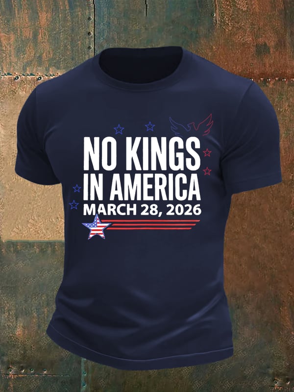 🔥Buy 3 Get 15% Off🔥Men's NO KINGS IN AMERICA Print T-Shirt