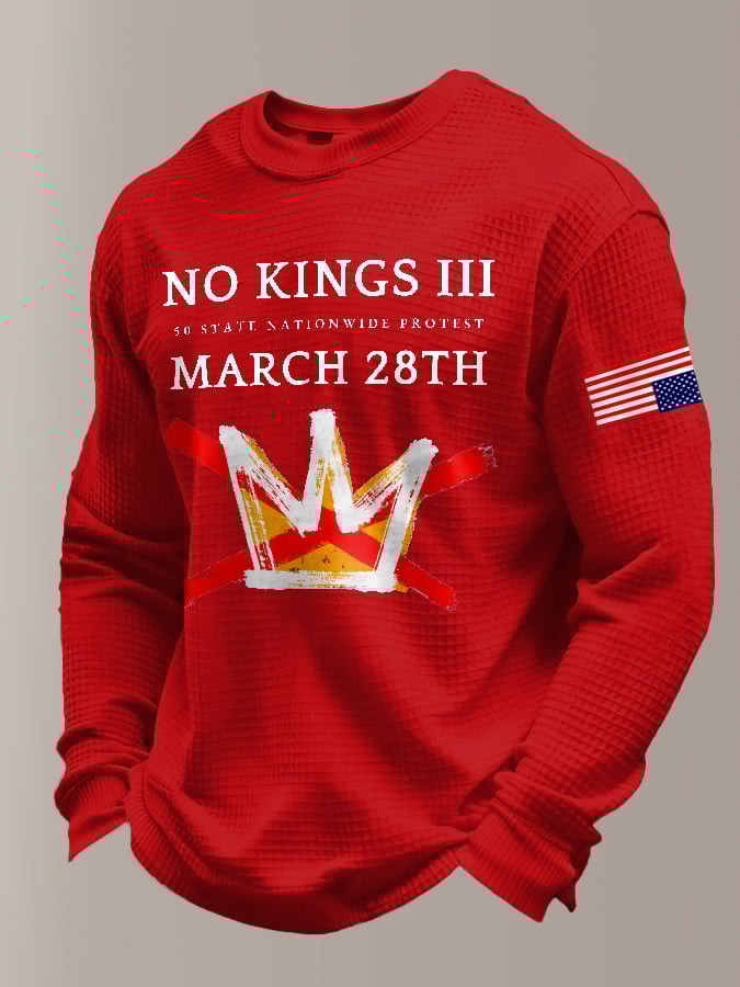 🔥Buy 3 Get 15% Off🔥Men's Retro No Kings III 50 State Nationwide Protest March 28th Print Sweatshirt