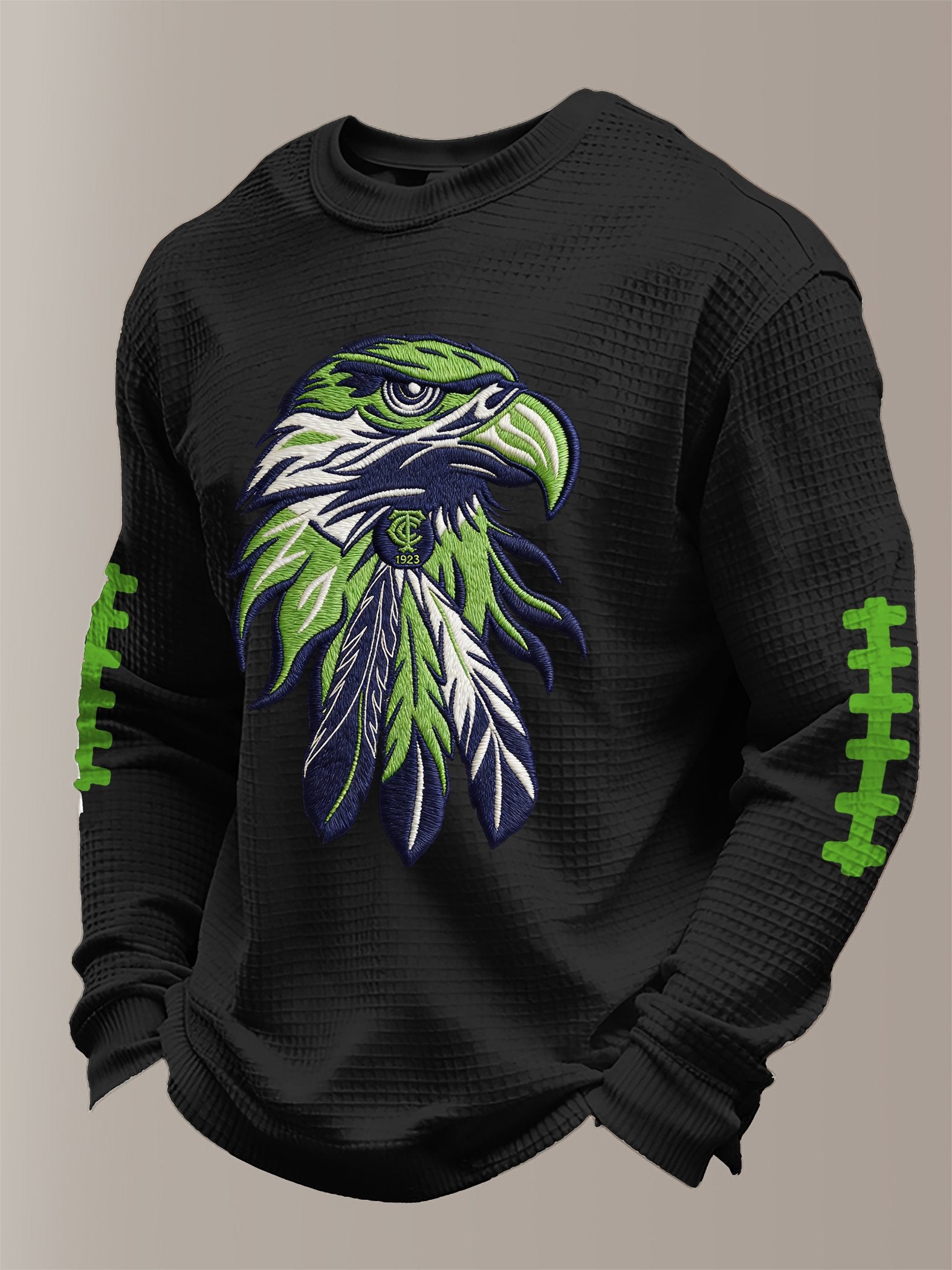 Men's Football Waffle Fabric Long-sleeved T-shirt