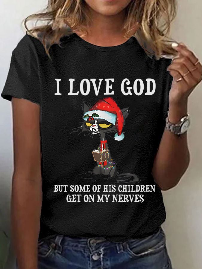 I Love God Christian Christmas T-Shirt