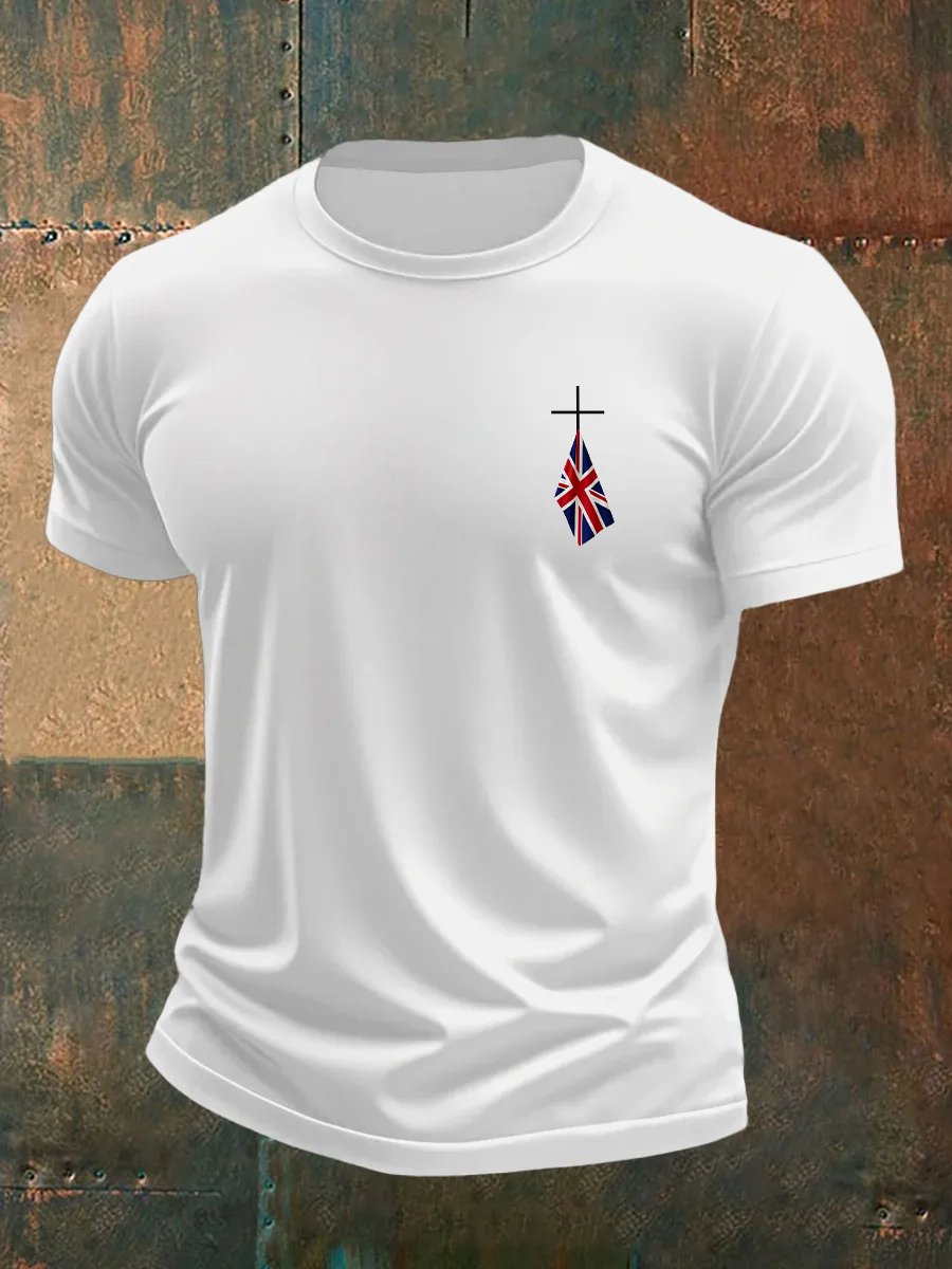 🔥Buy 3 Get 15% Off🔥Men's Union Jack Print Crew Neck T-Shirt