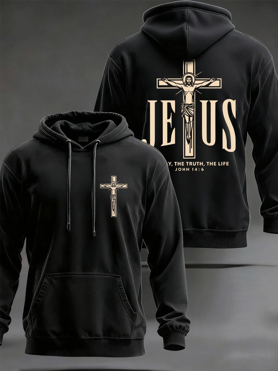 Men'S "The Way, The Truth, The Life" Faith Print Hooded Sweatshirt