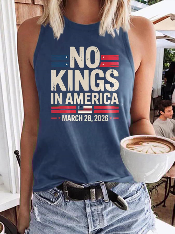 🔥Buy 3 Get 15% Off🔥Retro No Kings In America March 28 2026 Print Tops Tank