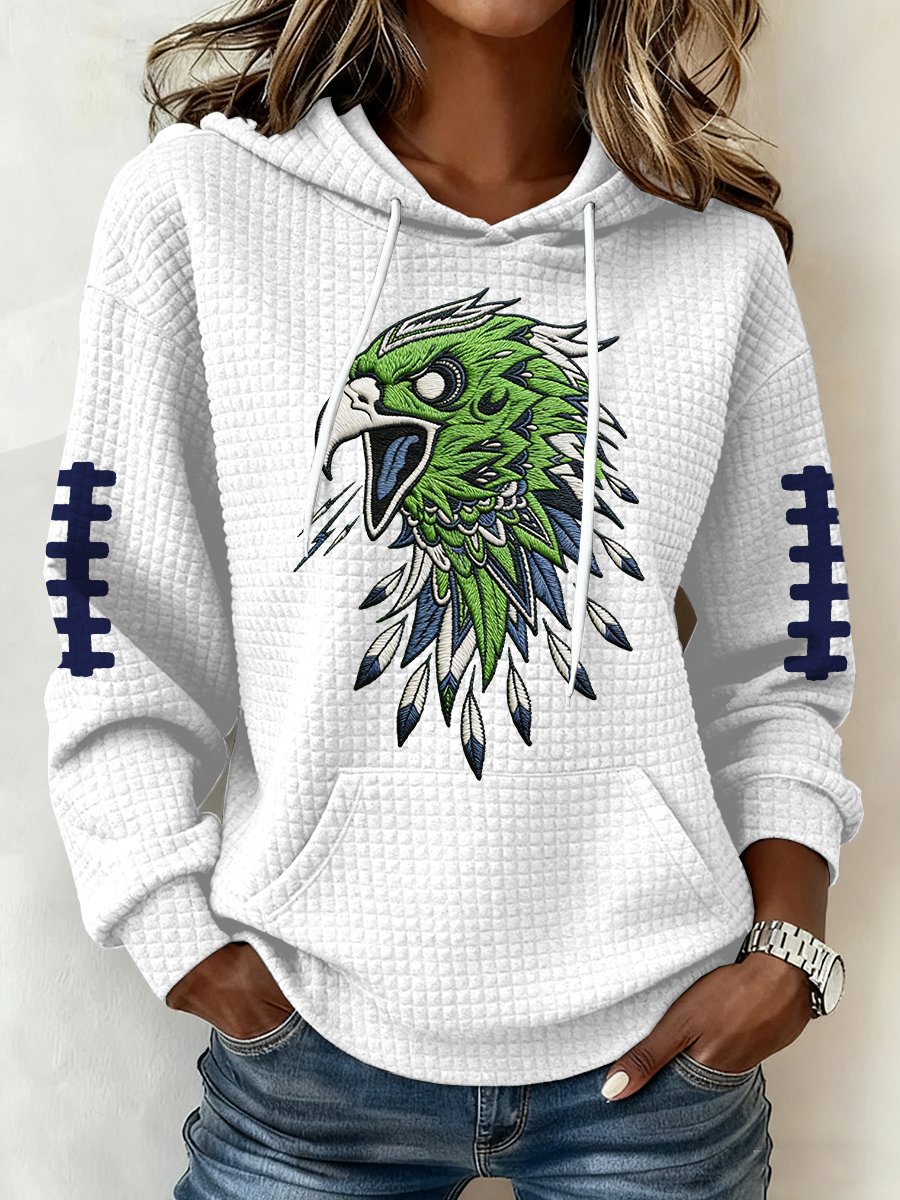 Women's Football Print Hoodie Sweatshirt