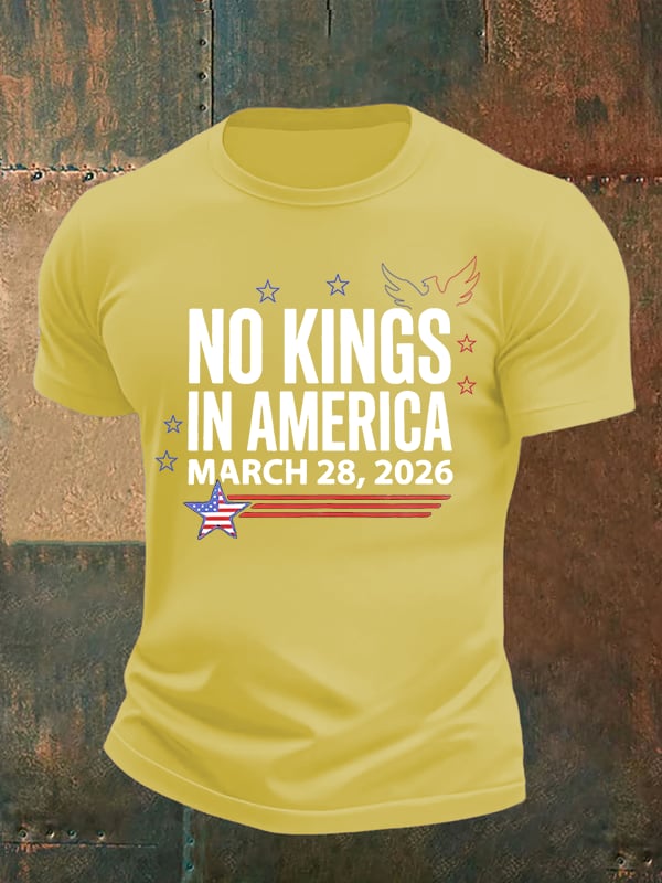 🔥Buy 3 Get 15% Off🔥Men's NO KINGS IN AMERICA Print T-Shirt