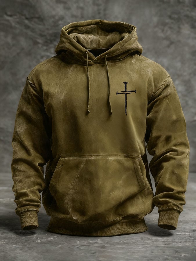 🔥Buy 3 Get 15% Off🔥Men's Faith Cross Vintage Hoodie