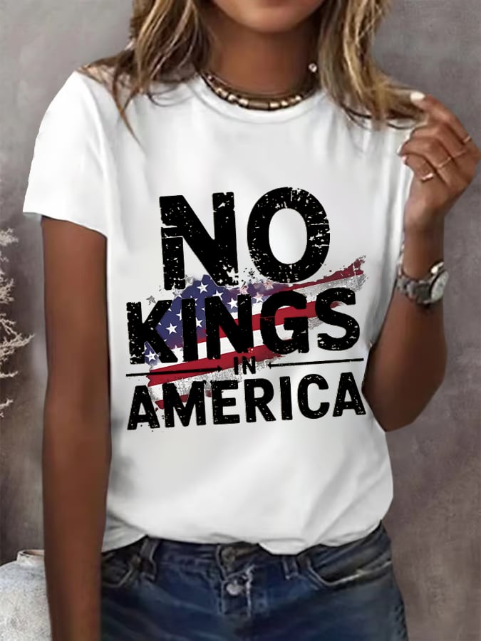 🔥Buy 3 Get 15% Off🔥Women's America has No Kings Printed Casual T-Shirt