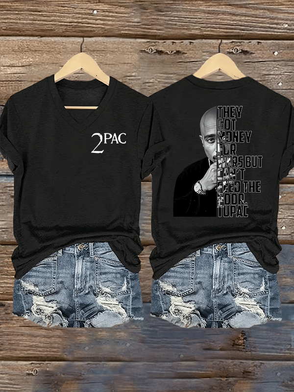 🔥Buy 3 Get 15% Off🔥Women's 2Pac Rapper Print T-Shirt