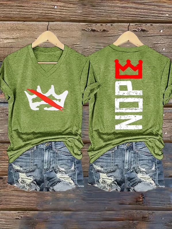 🔥Buy 3 Get 15% Off🔥Women's Nope, No Kings In America Print T-shirt