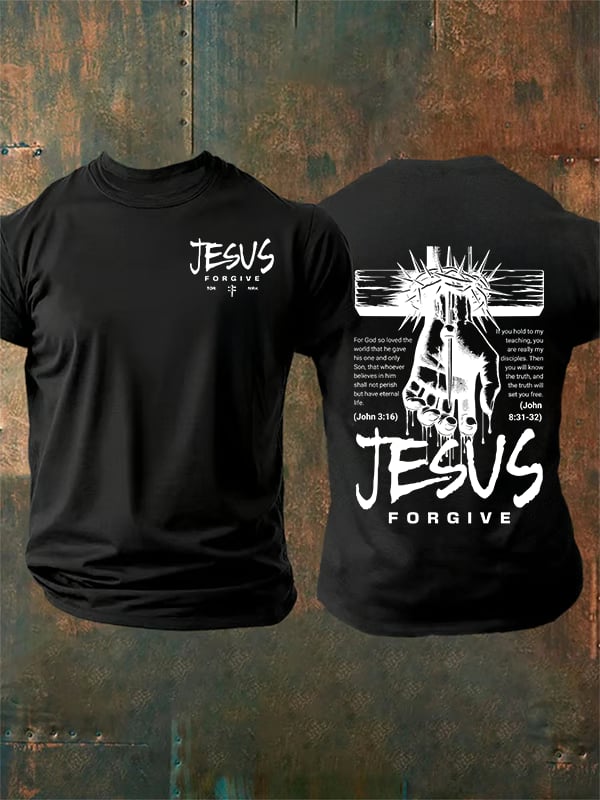 Men's Jesus Loves You Chirtsian printing T-Shirt