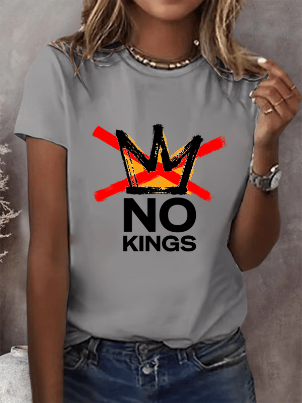 🔥Buy 3 Get 15% Off🔥Women's America has No Kings Printed Casual T-Shirt