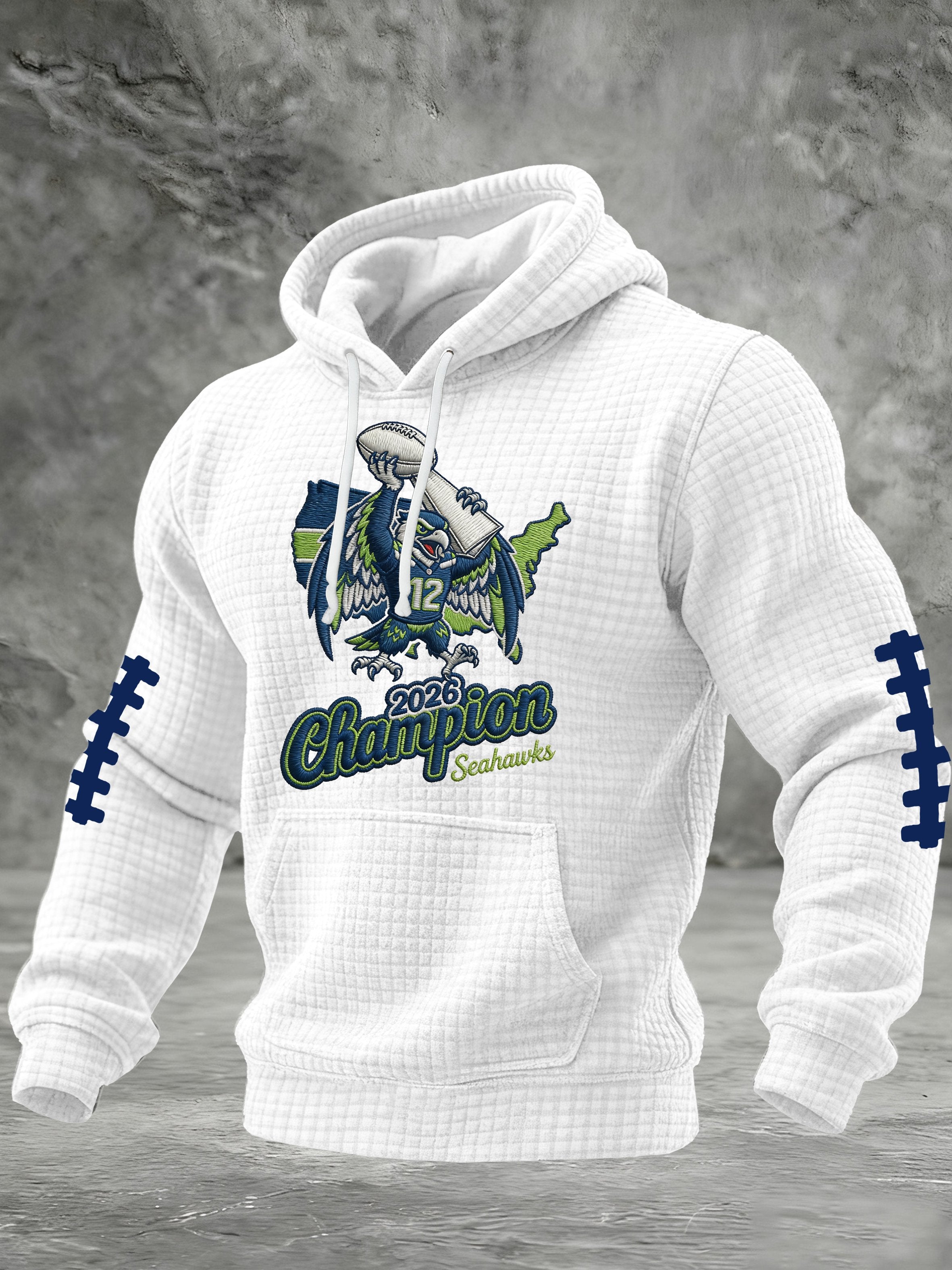 Men's Football Print Hooded Sweatshirt