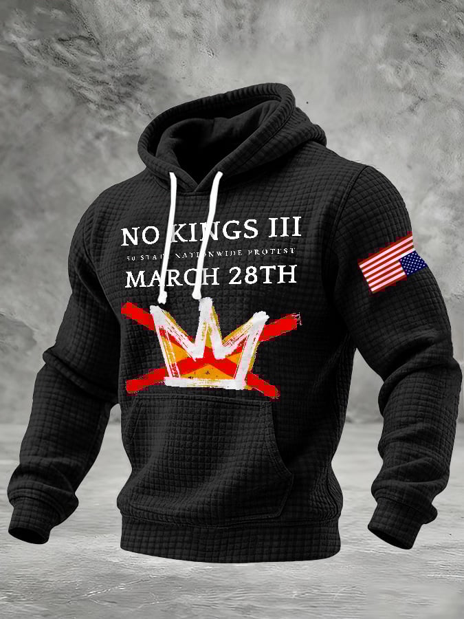 🔥Buy 3 Get 15% Off🔥Men's Retro No Kings III 50 State Nationwide Protest March 28th Print Hoodie