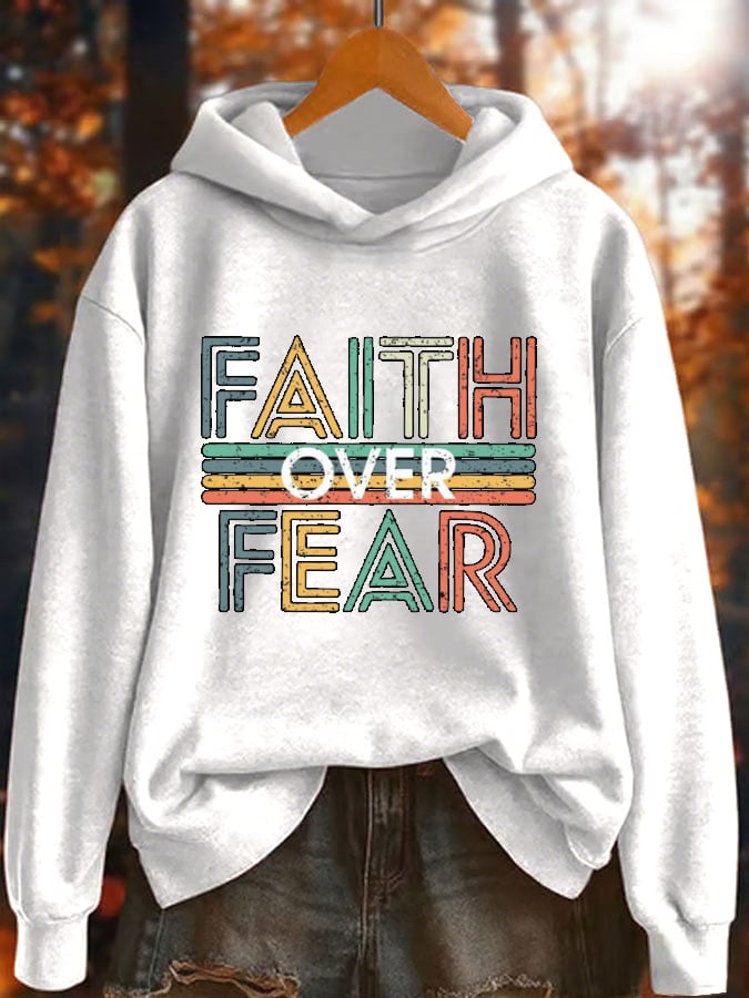 Women's Faith Letters Print Hoodie