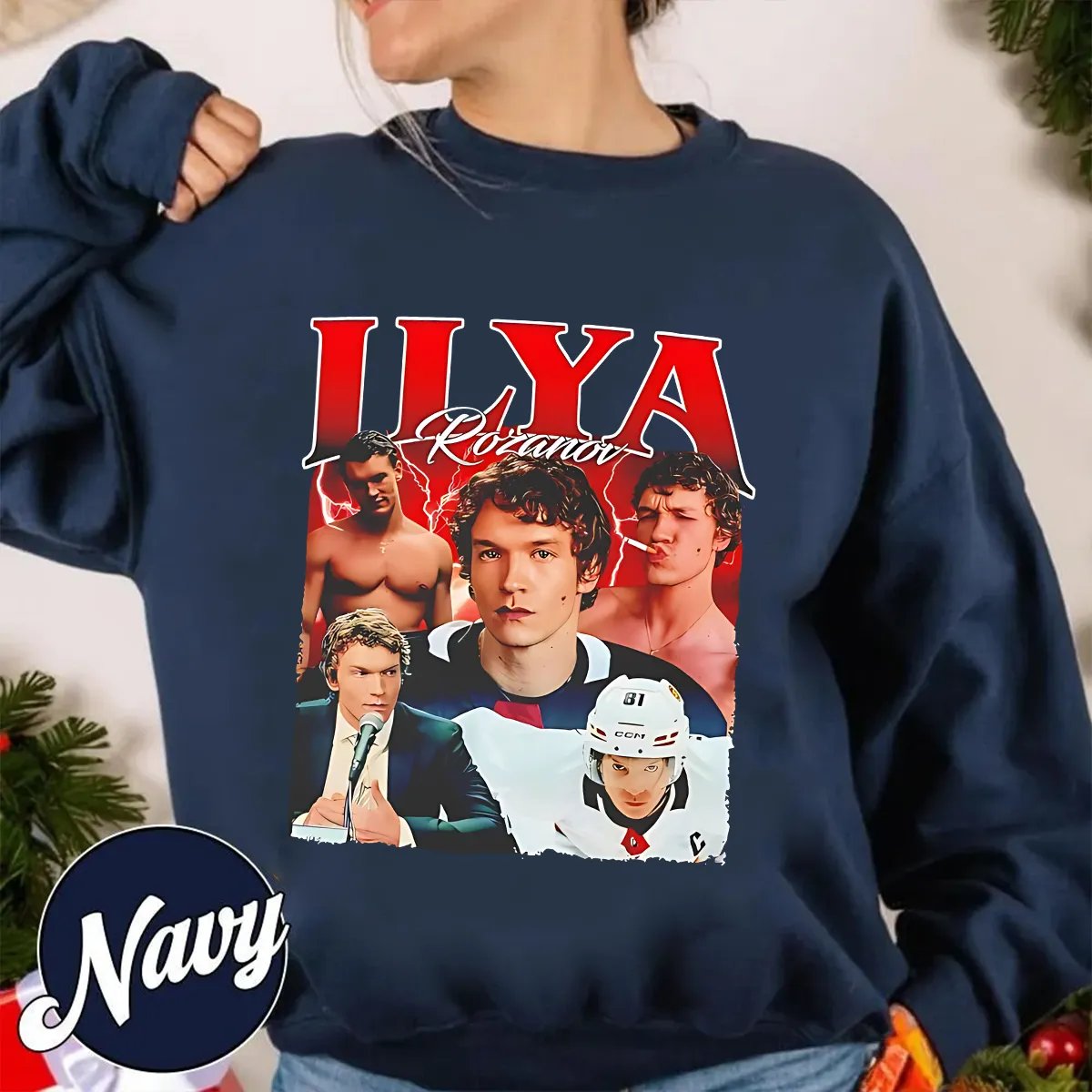 Hockey Romance Print Casual Sweatshirt