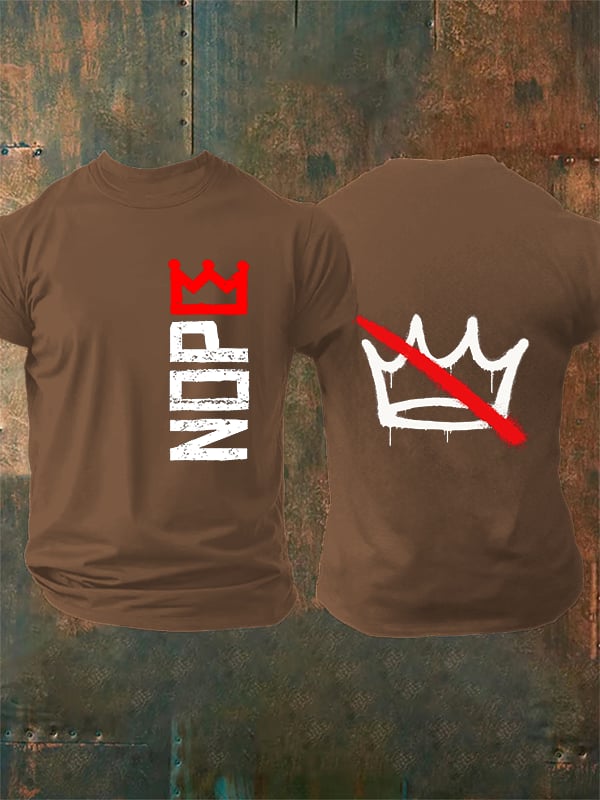 🔥Buy 3 Get 15% Off🔥Men's Nope, No Kings In America Print T-shirt